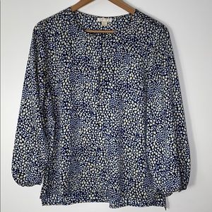 Finn & grace 3/4 button front printed top size XL
